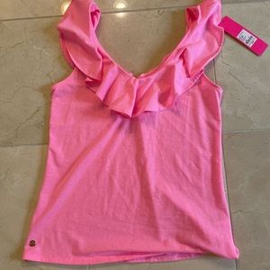 Pink Ruffle top NWT
